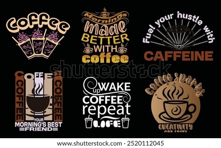 COFFEE T-SHIRT DESIGN BUNDEL vector