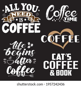 Coffee t-shirt design bundle download.