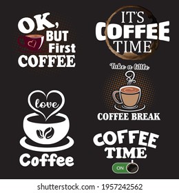 Coffee t-shirt design bundle eps file.