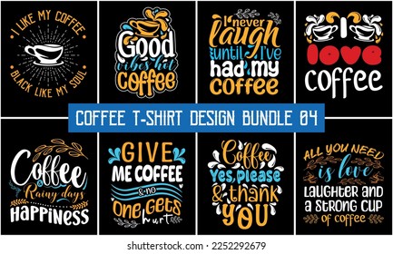 Coffee t-shirt design bundle. Coffee typography t shirt design, Coffee t-shirt quote bundle - Shutterstock ID 2252292679