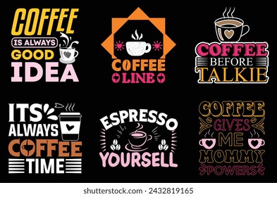 Coffee T-Shirt design Bundle,Coffee T-Shirt design Collection For T shirt design vector file