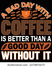 A coffee t-shirt design could feature a bold graphic of a steaming cup of coffee or a humorous quote about the love for coffee.