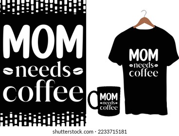 Coffee t-shirt design, lettering quote of coffee with a sketch, Cafe chalkboard design template