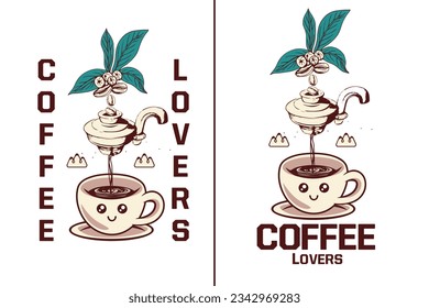 Coffee T-shirt Design, Coffee tee vector art