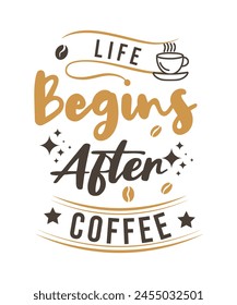 Coffee T-Shirt Design, Coffee tee vector Design