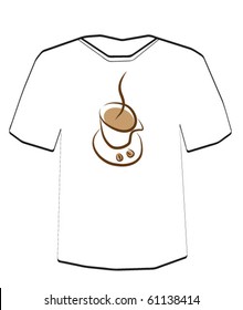 Coffee. T-shirt design template. Editable