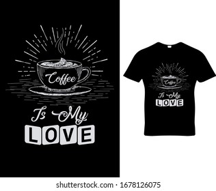 Coffee t-shirt design template vector.