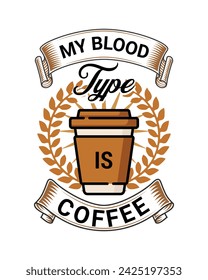 Coffee T-Shirt Design, Typography with Graphic Coffee T-Shirt Design vector art