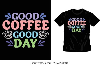 diseño de camisetas de café, tipografía, plantilla editable de letras