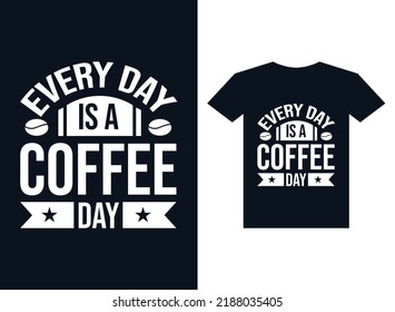 Coffee t-shirt design typography vector template for print