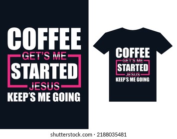 Plantilla vectorial de diseño de camisetas de café para impresión