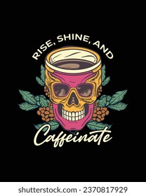 Coffee T-Shirt Design, Typography Coffee T-shirt vector, coffee tee