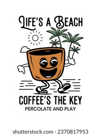 Coffee T-Shirt Design, Typography Coffee T-shirt vector, coffee tee