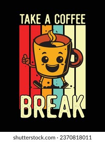Coffee T-Shirt Design, Typography Coffee T-shirt vector, coffee tee