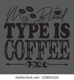 Diseño de camisetas de café, archivo vector.