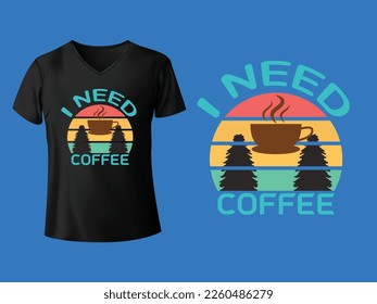 Vector de diseño de camisetas de café.
Camiseta única.