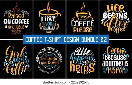 Coffee t-shirt quote bundle. Coffee typography t shirt design, Coffee t-shirt design bundle - Shutterstock ID 2252292675