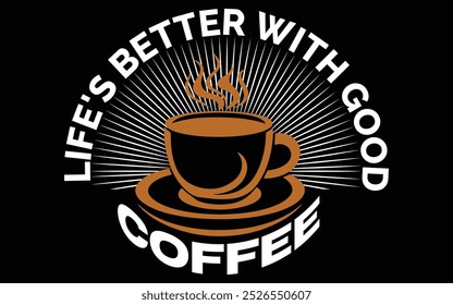 Design de citação de camiseta de café Premium Vetor