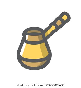 Coffee Turk cup Vector icon Cartoon illustration.