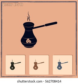 Coffee turk icon. Coffee maker icon.