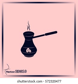 Coffee turk icon. Coffee maker icon.