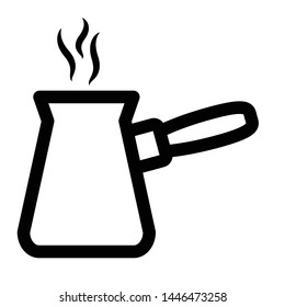 coffee turk icon vector, copper turkish coffee