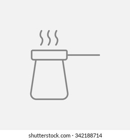 Icono de la línea de café para web, móvil e infografía. Icono vector de gris oscuro aislado en fondo gris claro.