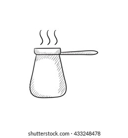 Coffee turk vector sketch icon isolated on background. Hand drawn Coffee turk icon. Coffee turk sketch icon for infographic, website or app.