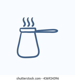 Coffee turk vector sketch icon isolated on background. Hand drawn Coffee turk icon. Coffee turk sketch icon for infographic, website or app.