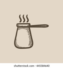 Coffee turk vector sketch icon isolated on background. Hand drawn Coffee turk icon. Coffee turk sketch icon for infographic, website or app.