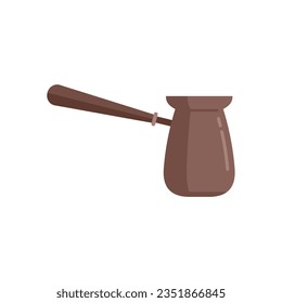 Coffee turka icon flat vector. Hot drink. Morning caffeine isolated