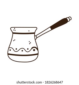 coffee turkish maker hot beverage line icon style vector illustration