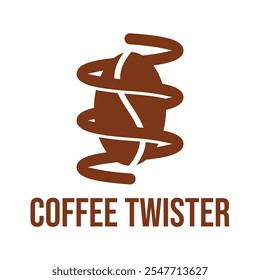 coffee twister flat minimalist logo design