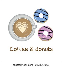 Coffee and two delicious donuts