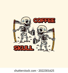 Coffee With Two Skull Modern Style