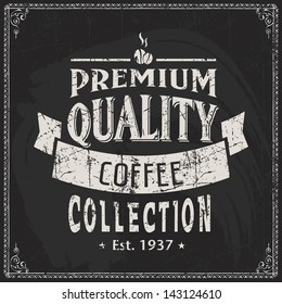 coffee type logo chalkboard grunge premium chalk vintage vector coffee store seal with retro vintage styled design chalk typing coffee type logo chalkboard grunge premium chalk vintage vector classic