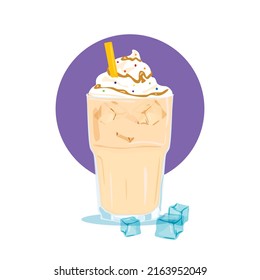 Kaffeetypen, Eis latte Vektorgrafik.