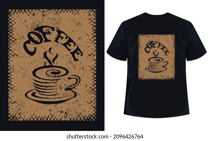 coffee typography art t shirt vector