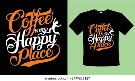Kaffee Typografie Kalligrafie T-Shirt Design Illustration 