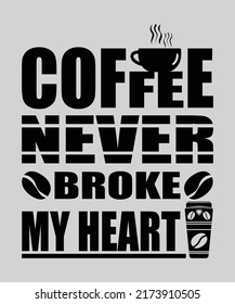 tipografía de café diseño creativo de camiseta camiseta camiseta de café 