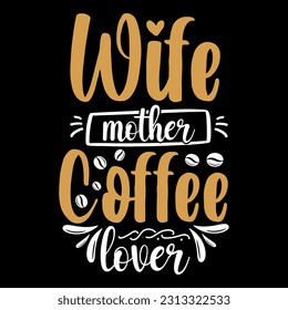 Coffee typography custom retro vintage print design