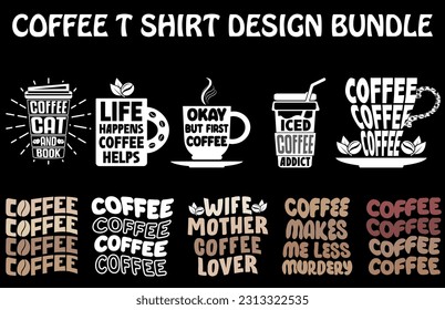 Coffee typography custom retro vintage print design