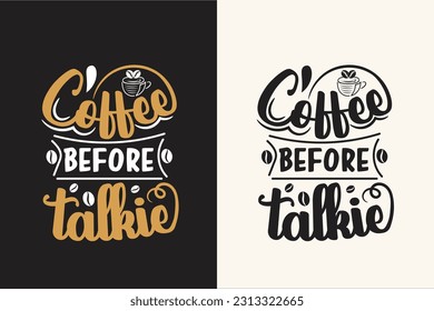 Coffee typography custom retro vintage print design