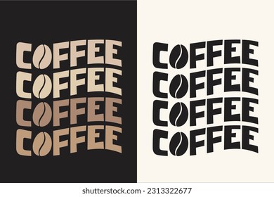 Coffee typography custom retro vintage print design