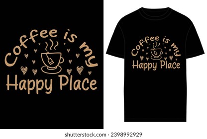 coffee typography and lettering t-shirt design vector
