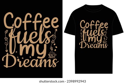 coffee typography and lettering t-shirt design vector