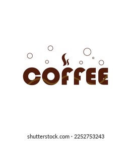 Coffee typography logo vector template, Coffee label, Coffee logo design, Coffee cup vector logo design template, typography logo.