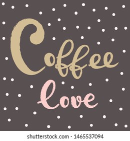 Coffee typography sign. Coffee text for decoration. Sign template. Coffee  lettering hand drawn. Calligraphy for unique logo. Decorative type for home decor, print.

