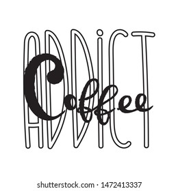 Coffee typography sign. Coffee text for decoration, shop, café, cup, machine. Cafe sign template. Coffee box lettering hand drawn. Calligraphy for logo unique. Decorative type for home, print.
