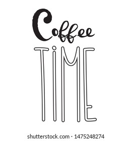 Coffee typography sign. Coffee text for decoration, shop, café, cup, machine. Cafe sign template. Coffee box lettering hand drawn. Calligraphy for coffee logo unique. Decorative type for home, print.
